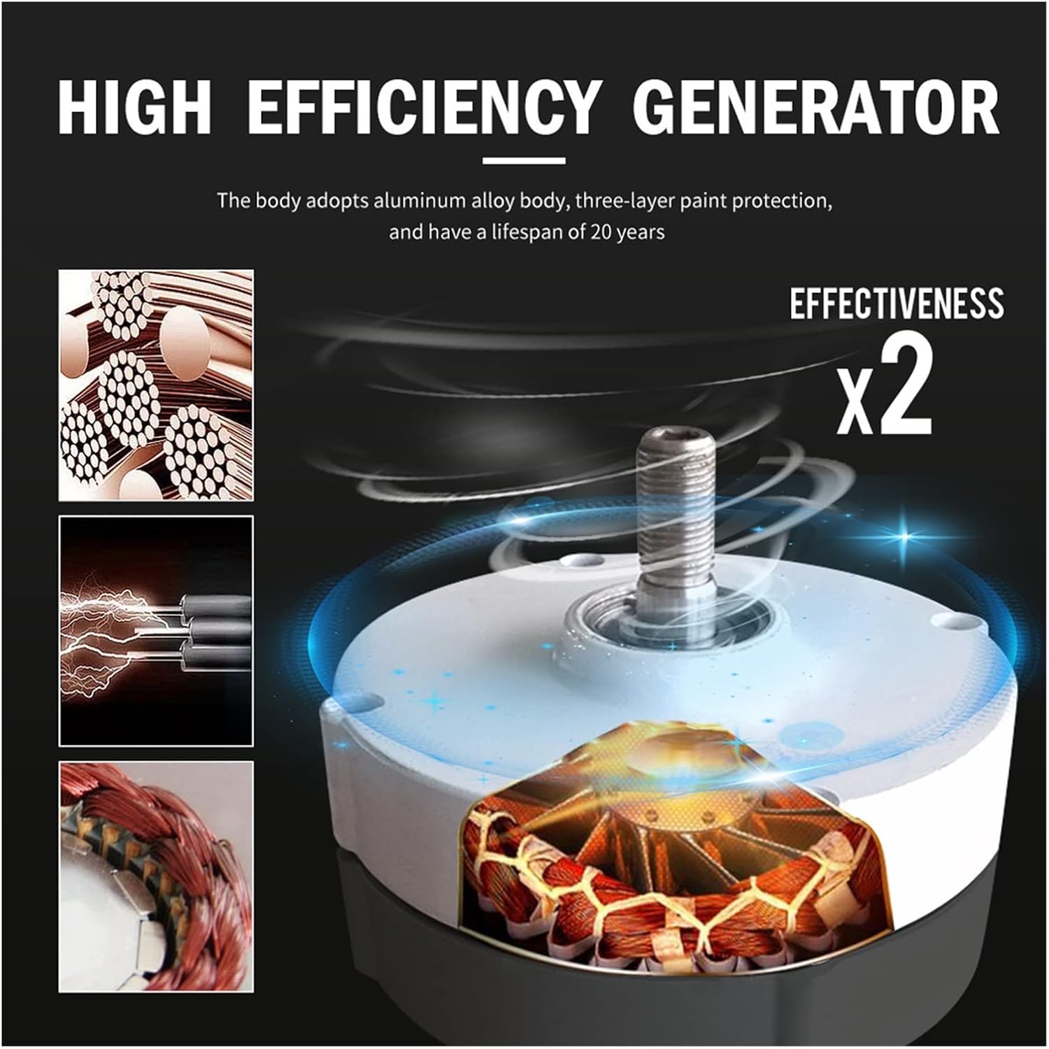 Wind Generator 1000W 24V Wind Turbine Generator With MPPT Controller Wind Turbine Generator With 8 Blades Small Wind Turbine For Home Use Low Noise High Efficiency for Marine RV Home Windmill Gener (6