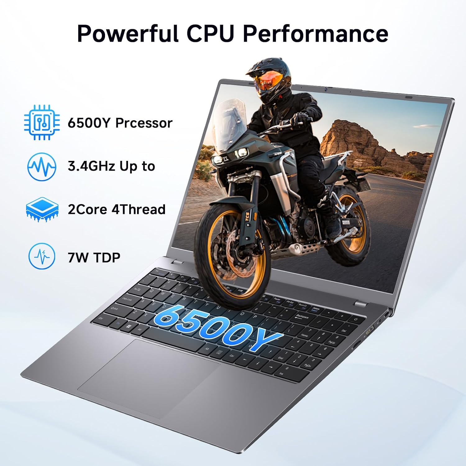 Laptop, 32GB RAM 1TB SSD Laptop Computer, 6500Y Processor (Beats N5095, Up to 3.4GHz), 15.6' FHD IPS Display Laptops pc, WiFi 5, BT 5.2, HDMI, USB-C, Long Battery Life Laptops for Student