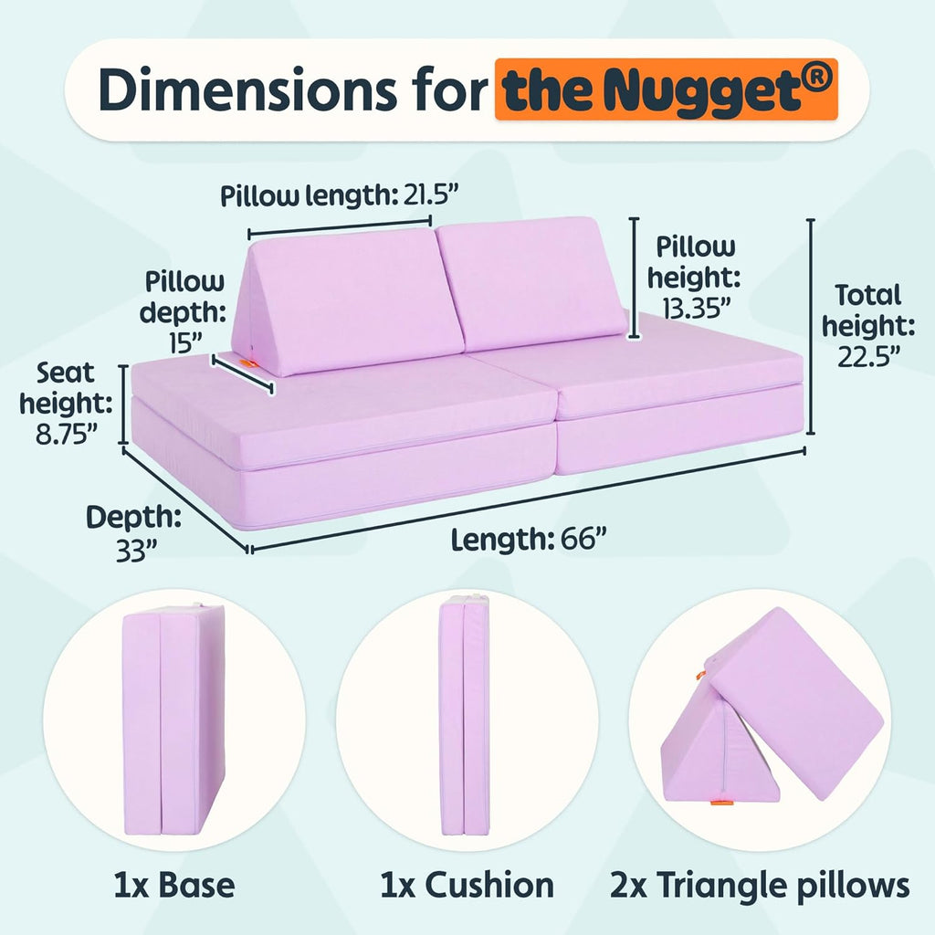 Nugget - The Original Play Couch for Kids - Modular Foam Children's Sofa for Playroom, Imagination, & Creative Open Ended Play - Washable & Convertible Playroom Furniture, Moonshot