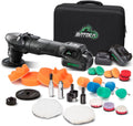 BATOCA S4 Cordless Multi-Polisher-Set, with 2Pcs 12V 2.5Ah Batteries, RO&DA Car Buffer Polisher, 1&3inch Mini Brushless Polisher for Car Detailing, Carbon Style