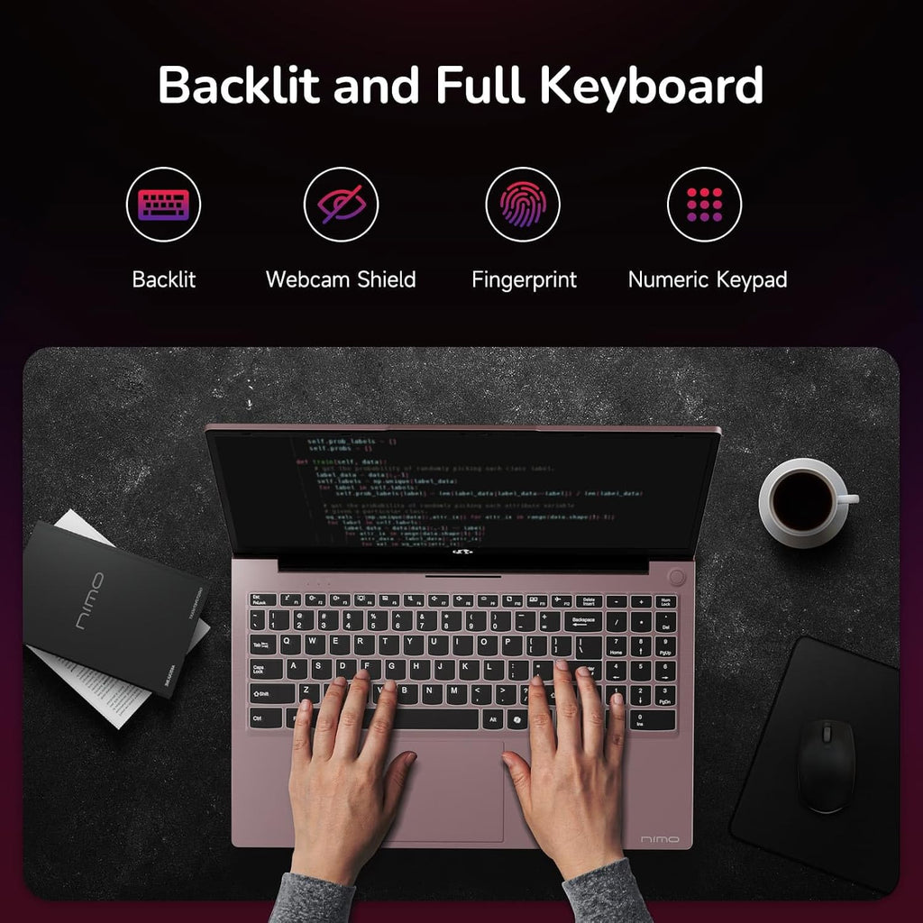 NIMO 15.6' IPS FHD-Gaming-Laptop, 8 Cores AMD Ryzen 7 6800H 16GB DDR5 RAM 256GB SSD (Beat i7-12700H, Up to 4.7GHz) AMD Radeon 680M GPU-Computer with 100W Type-C Backlit Keyboard, 180°Viewing