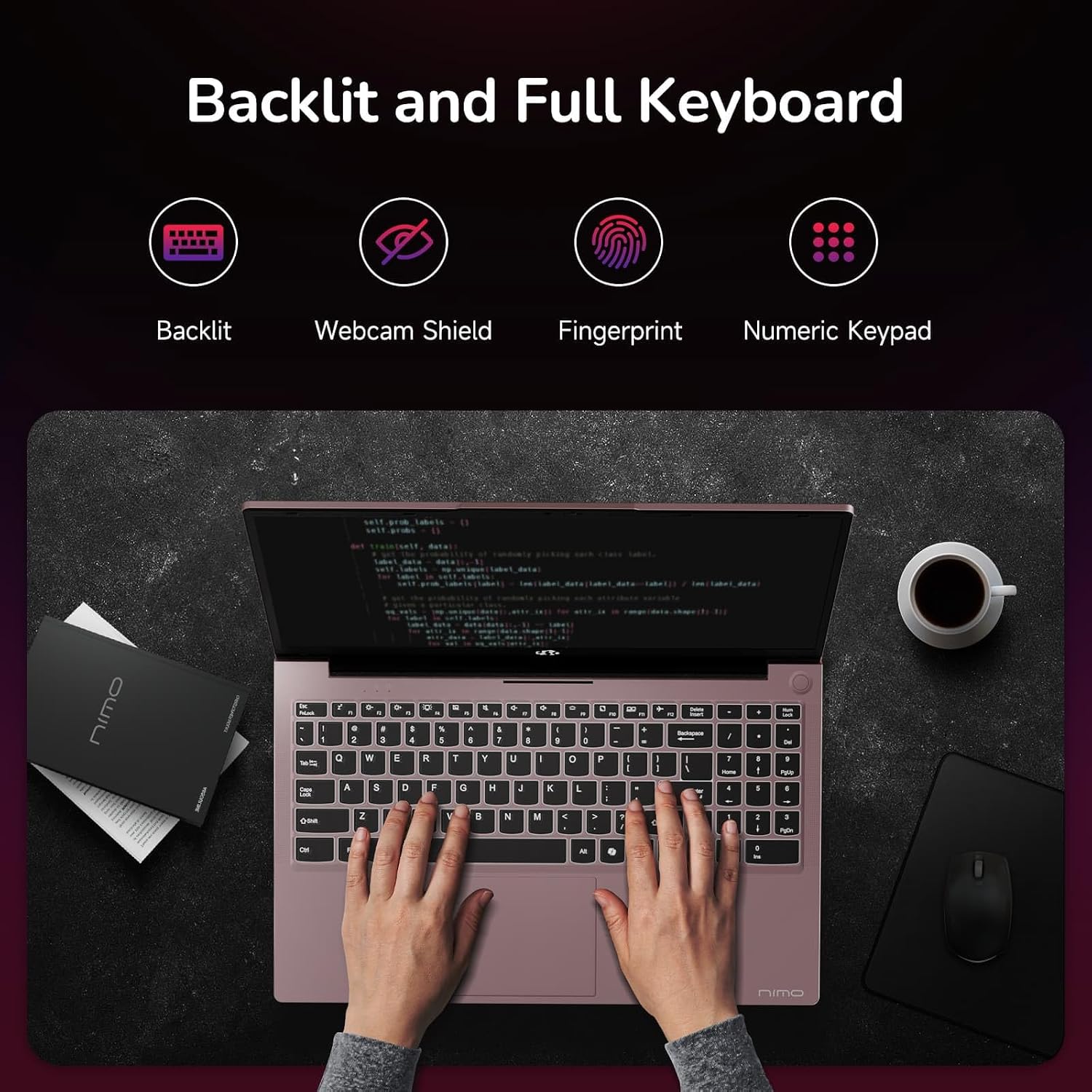 NIMO 15.6' IPS FHD-Gaming-Laptop, 8 Cores AMD Ryzen 7 6800H 16GB DDR5 RAM 256GB SSD (Beat i7-12700H, Up to 4.7GHz) AMD Radeon 680M GPU-Computer with 100W Type-C Backlit Keyboard, 180°Viewing