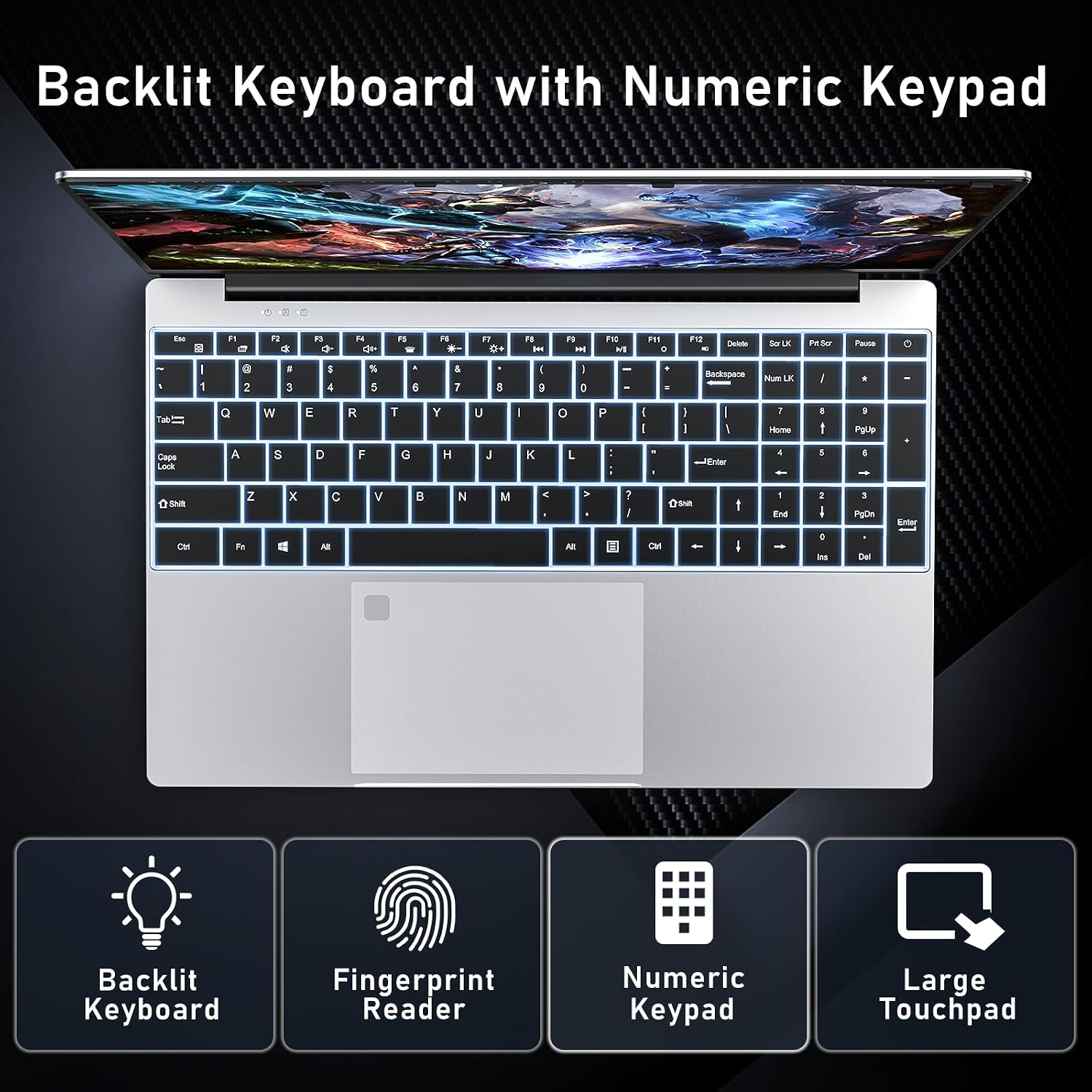 NAIKLULU Gaming Laptop,Window 11 Pro Laptop Computer, 15.6 Inch Lap Top，16GB RAM 512GB SSD,1920 * 1080 Display,WiFi 5,BT5.0,N5095 Processor(up to 2.9Ghz),Backlit Keyboard,Fingerprint Unlock