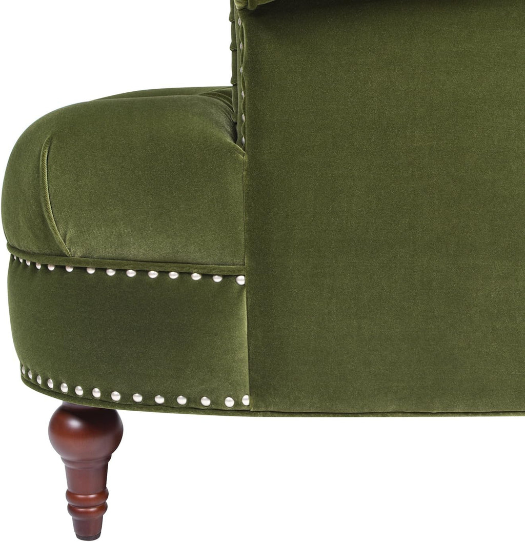 Jennifer Taylor Home La Rosa Victorian Tufted Upholstered Accent Chair Olive Green Performance Velvet