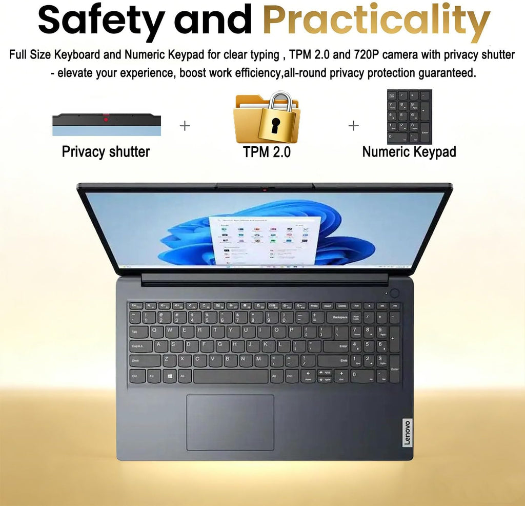 Lenovo 15.6' FHD Touchscreen Laptop • Intel Core i5-1335U (10 Cores) • 12GB DDR4RAM • 1TB SSD • Privacy Shutter • Copilot AI • SD Card Reader • 10H Battery • WiFi 6 • Windows 11 • WOWPC USB
