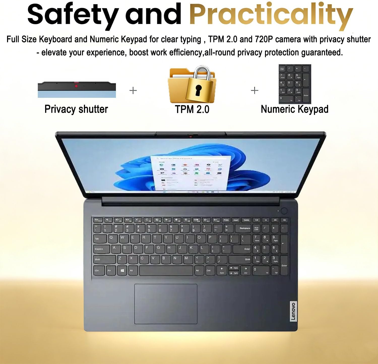 Lenovo 15.6' FHD Touchscreen Laptop • Intel Core i5-1335U (10 Cores) • 24GB DDR4RAM • 1TB SSD • Privacy Shutter • Copilot AI • SD Card Reader • 10H Battery • WiFi 6 • Windows 11 • WOWPC USB