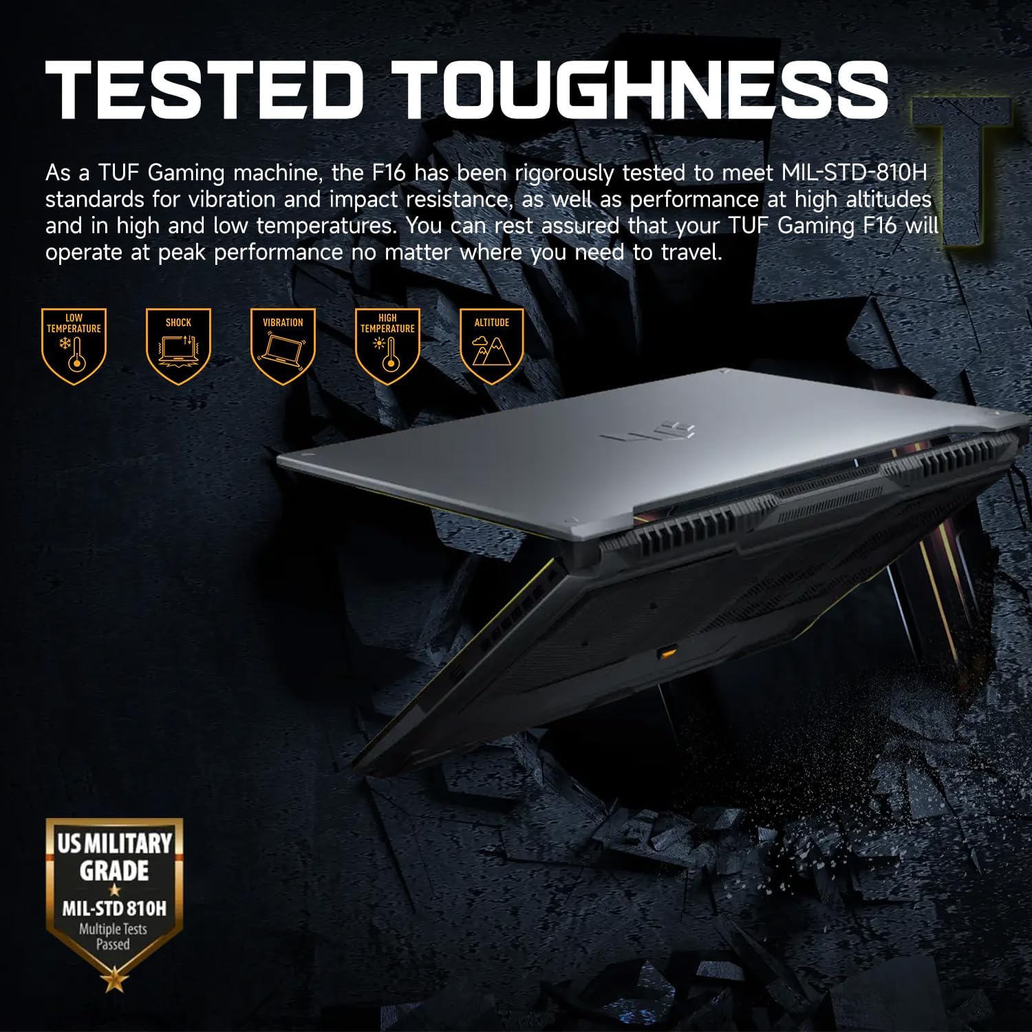 ASUS TUF F16 RTX 4050 Gaming Laptop, 16' FHD+ 144Hz, Intel Core 5 210H(Beats Intel i5-14500), NVIDIA RTX 4050, 16GB DDR5 RAM, 1TB SSD, RGB Backlit KB, Bundle with PCO Laptop Cooler