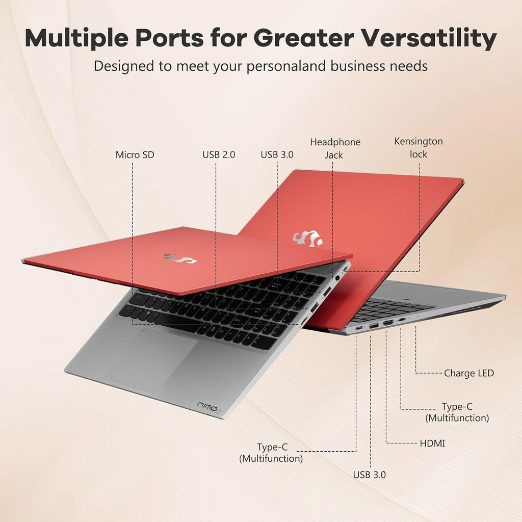 NIMO 15.6' IPS FHD-Gaming-Laptop, AMD Ryzen 5 6600H 6-Cores 660M GPU 16GB DDR5 RAM 1TB SSD(Beat i7-1165G7, Up to 4.5GHz) Computer with 100W GaN Type C Fingerprint Backlit Keyboard Win 11