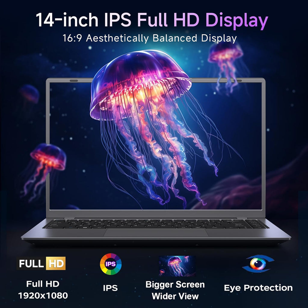2026 Laptop Computer, Gold Pentium Processor (Up to 3.4GHz), 8GB RAM 256GB SSD(Expandable to 1TB), 1080P IPS FHD, 38WH, USB3.2, Type-C, HDMI, Office Suit, Win11 Laptop, Notebook Laptops