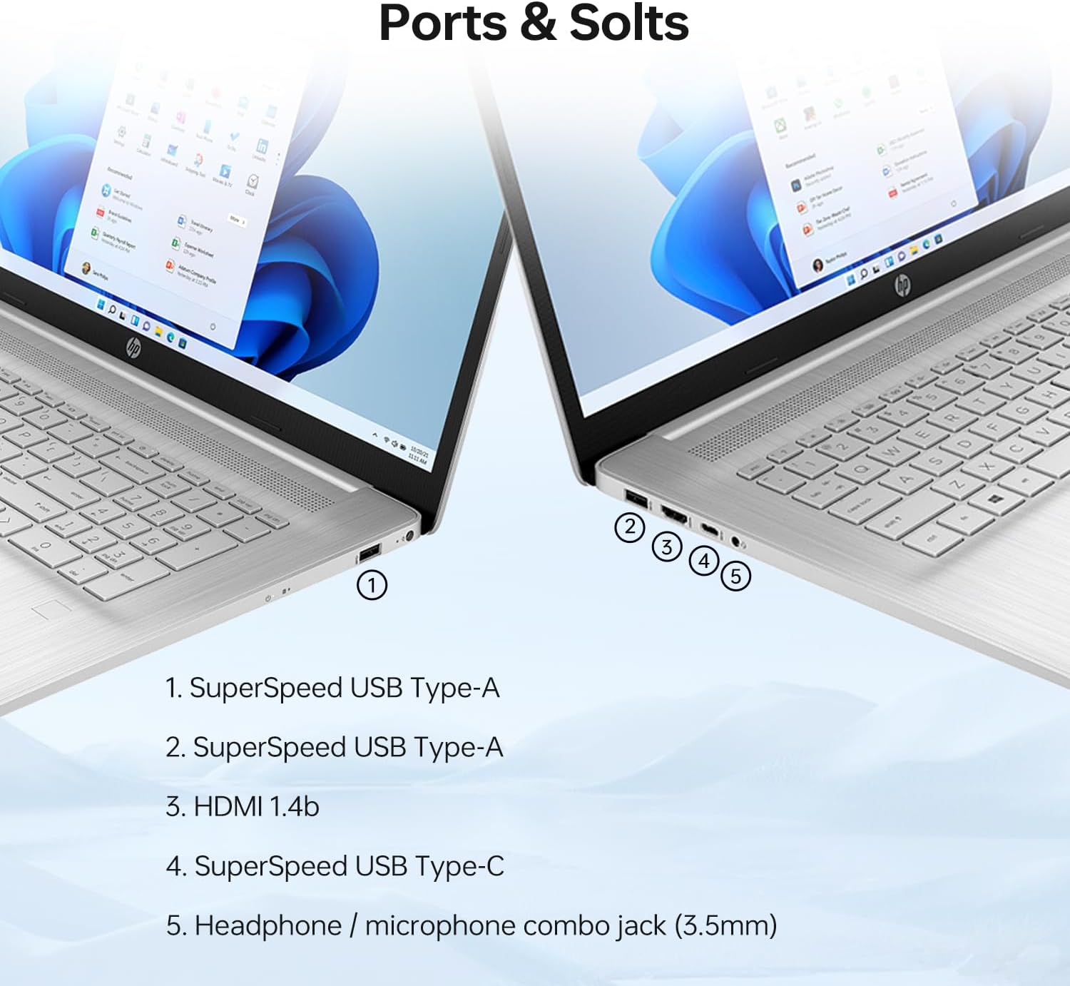 HP 17 Laptop, 17.3' HD+ Touchscreen, Intel Core i7-1255U Processor, 32GB RAM, 1TB SSD, Webcam, HDMI, Backlit Keyboard, Wi-Fi, Windows 11 Home, Silver