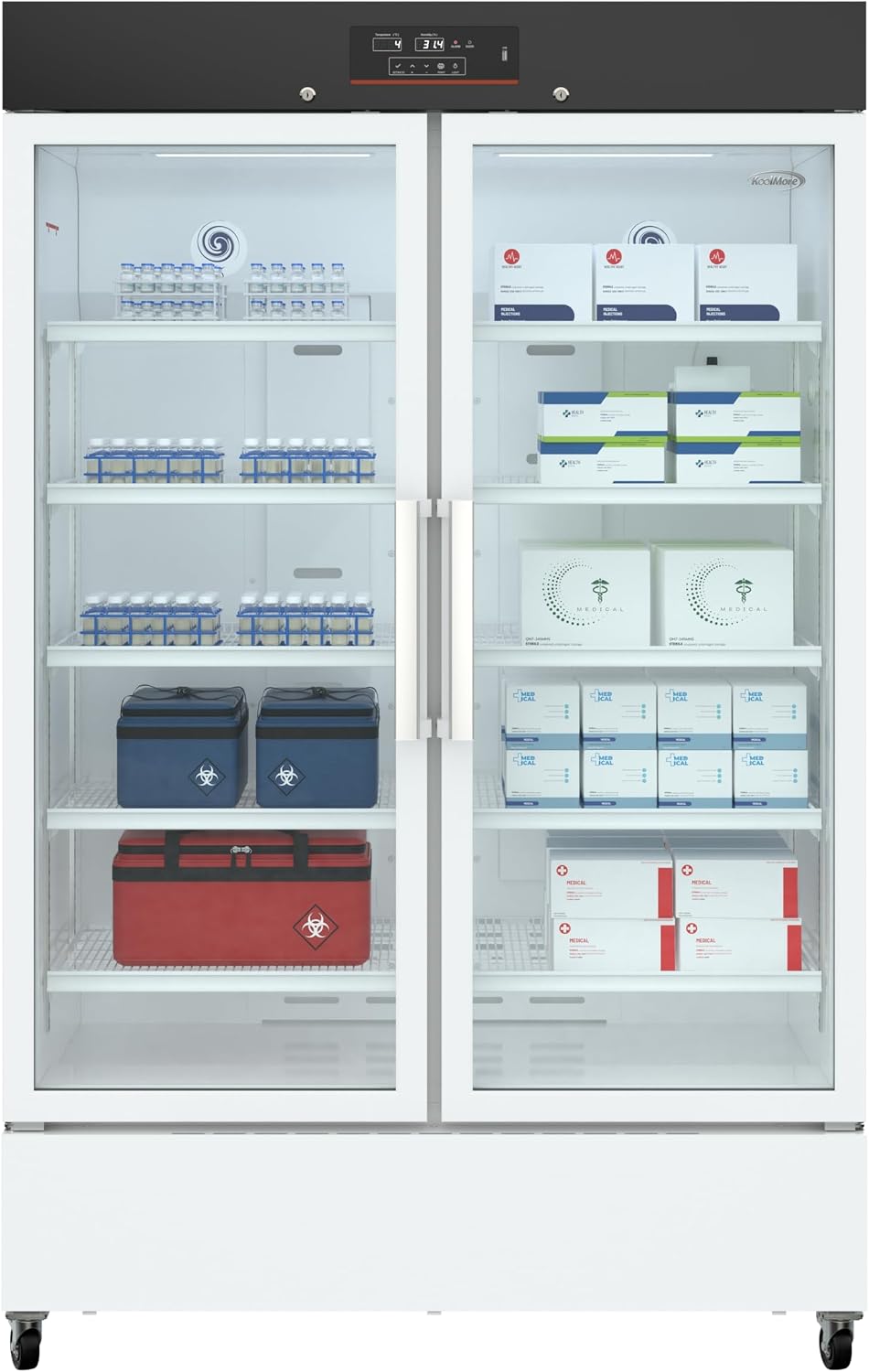 KoolMore 35 cu. ft. Medical Vaccine Refrigerator for Pharmacy and Laboratory with Multi-Level Emergency Alarms, UL-Listed in White (KM-PHR-35C)