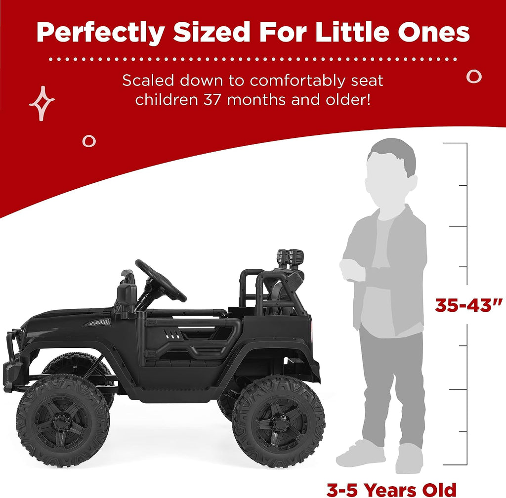 Best Choice Products 12V Kids Electric Vehicle Toy Ride On Car with Parent Remote Control for Toddlers, Seat Harness, 61 lbs Weight Capacity, Locking Doors, Spring Suspension, Bluetooth - Black