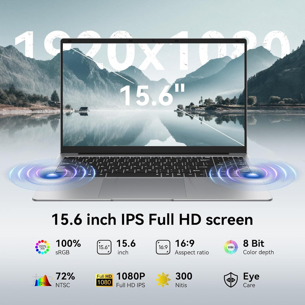 15.6' FHD Laptop, 12GB RAM 256GB SSD, Celeron N4000, Win 11 Essential Laptop Computer for Student Online Class, Home, Netflix,Lightweight & Portable, Long Battery Life