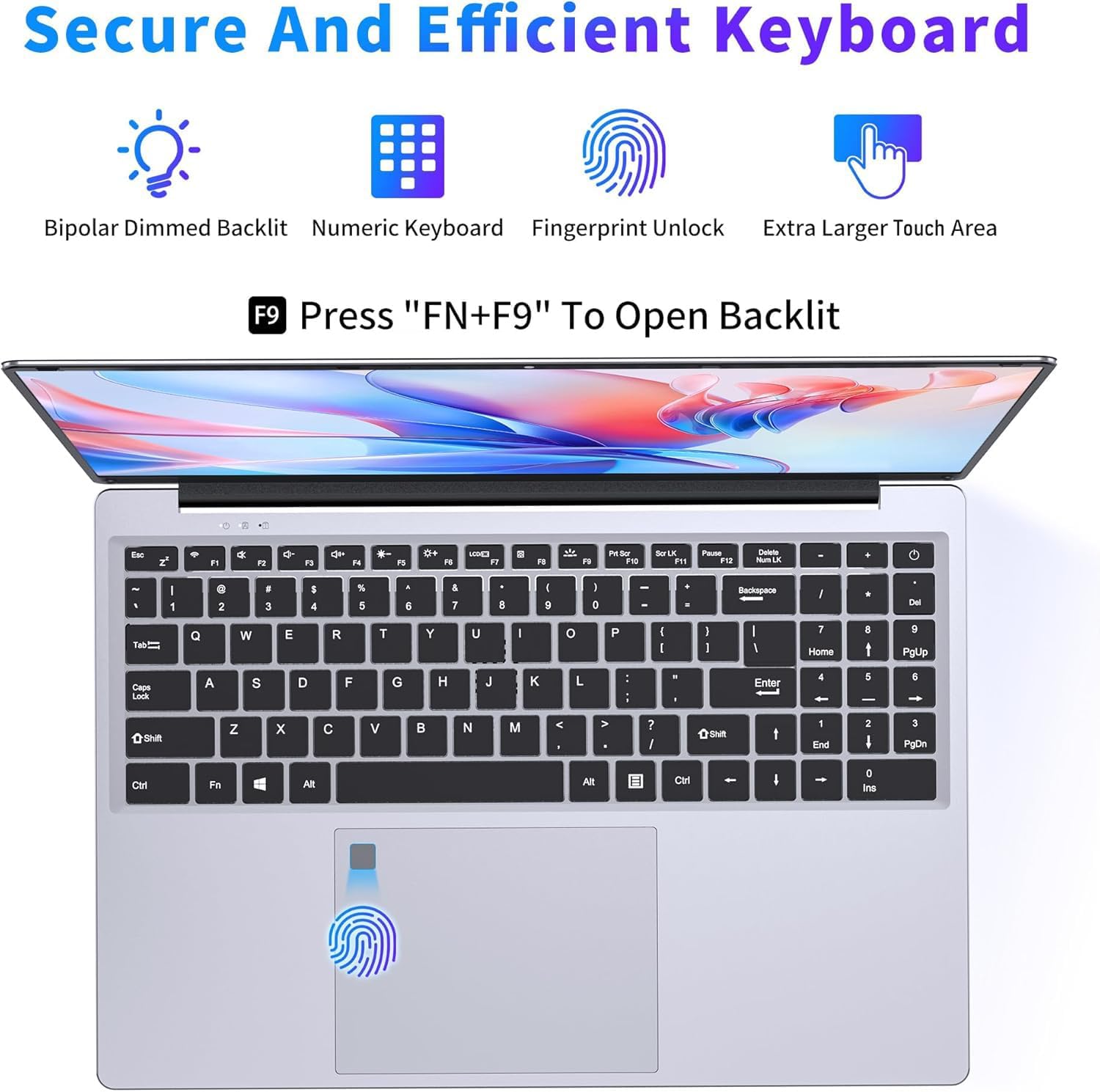 NIAKUN Laptop Computer, Gaming Laptops 2026, 16' Lap Top PC Windows 11 Pro, 16GB RAM 1TB SSD, Intel N95 Processor, Office 365, Backlit Keyboard,Fingerprint Unlock, 2-Year Warranty