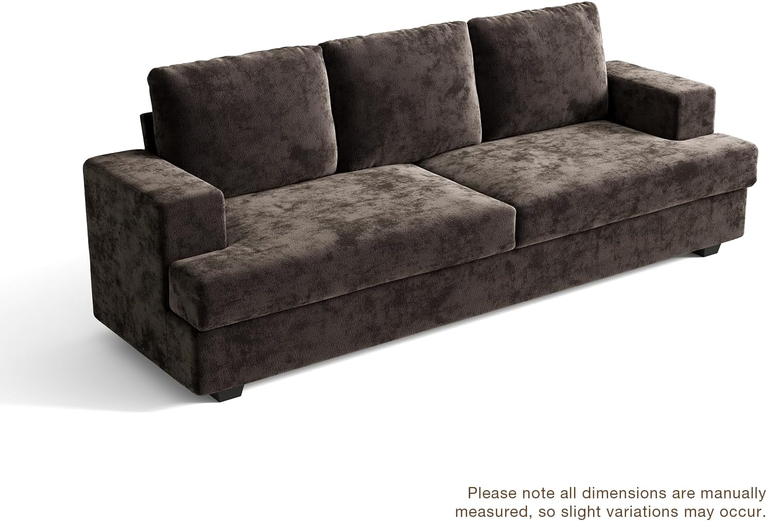 89' Brown Couches for Living Room, 3 Seater Couch with Deep Seat, Oversized Loveseat Sofa for Apartment and Small Spaces