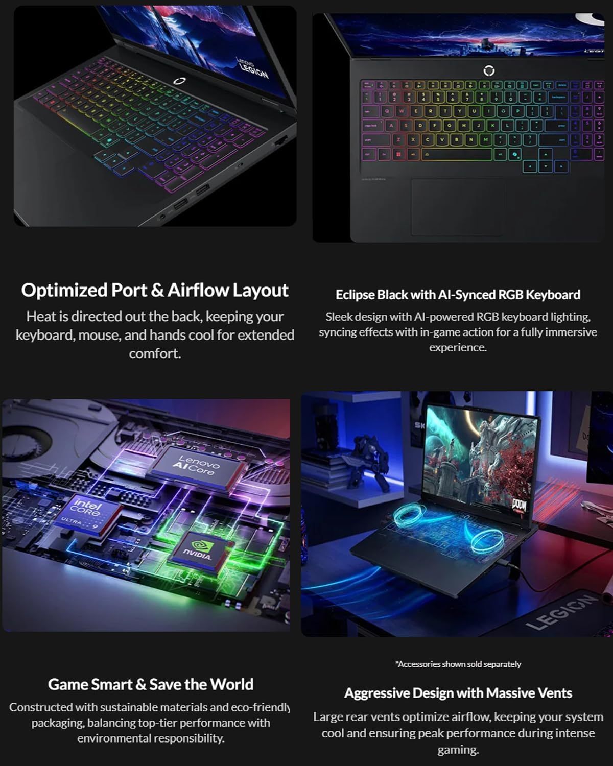 Lenovo Legion Pro 5i Gen 10 Gaming Laptop, Core Ultra 9 275HX Processor, 16' WQXGA (2560 x 1600) 165Hz, RTX 5070 Ti GPU 12GB GDDR7, 24zone RGB Backlit, Wi-Fi 7, Win 11pro (32GB DDR5 RAM | 2TB SSD)