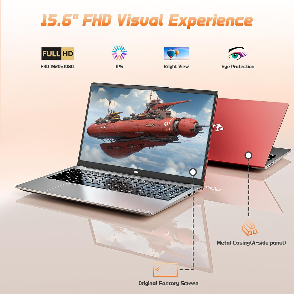 NIMO 15.6' IPS FHD-Student-Laptop, 8GB RAM 512GB SSD Intel N150(Beat i3-10110U, Up to 3.6GHz) Computer with 65W Type-C, Fingerprint, Backlit Keyboard, Wi-Fi 6, BT5.2, for Business and Home