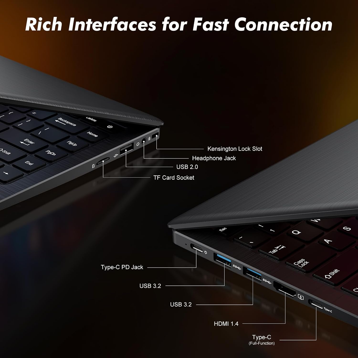 Laptop Computer, Laptop with Gold 6500Y (Beat N5095, Up to 3.4GHz), 16GB RAM 256GB SSD, 14-Inch FHD IPS Display, Bluetooth, WiFi, HDMI, Type-C PD, 38Wh Battery, Thin & Portable Laptops