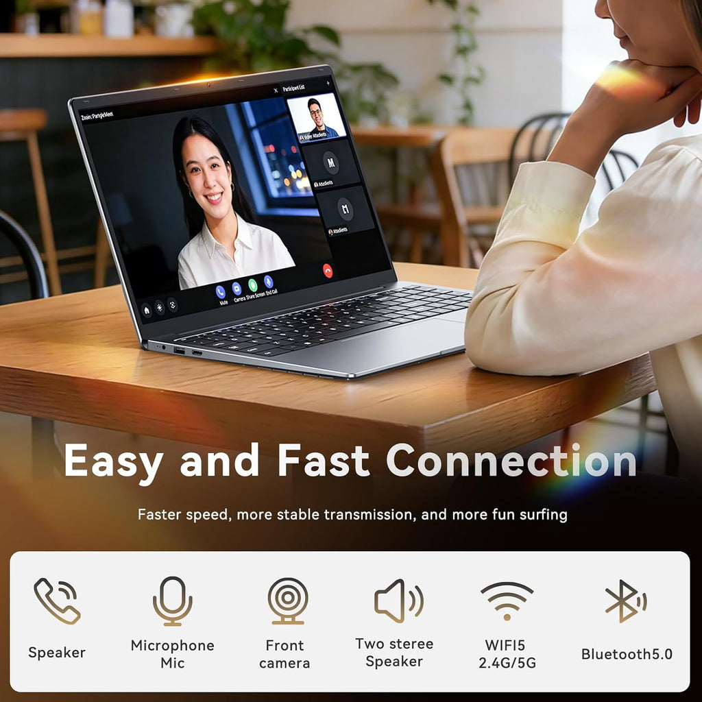 15.6' FHD Laptop Computer, Win 11 Laptop with Dual-Core 4425Y, 16GB RAM 256GB SSD,Lightweight Portable Notebook for Student Online Learning, Home Office, Light Business & Entertainment