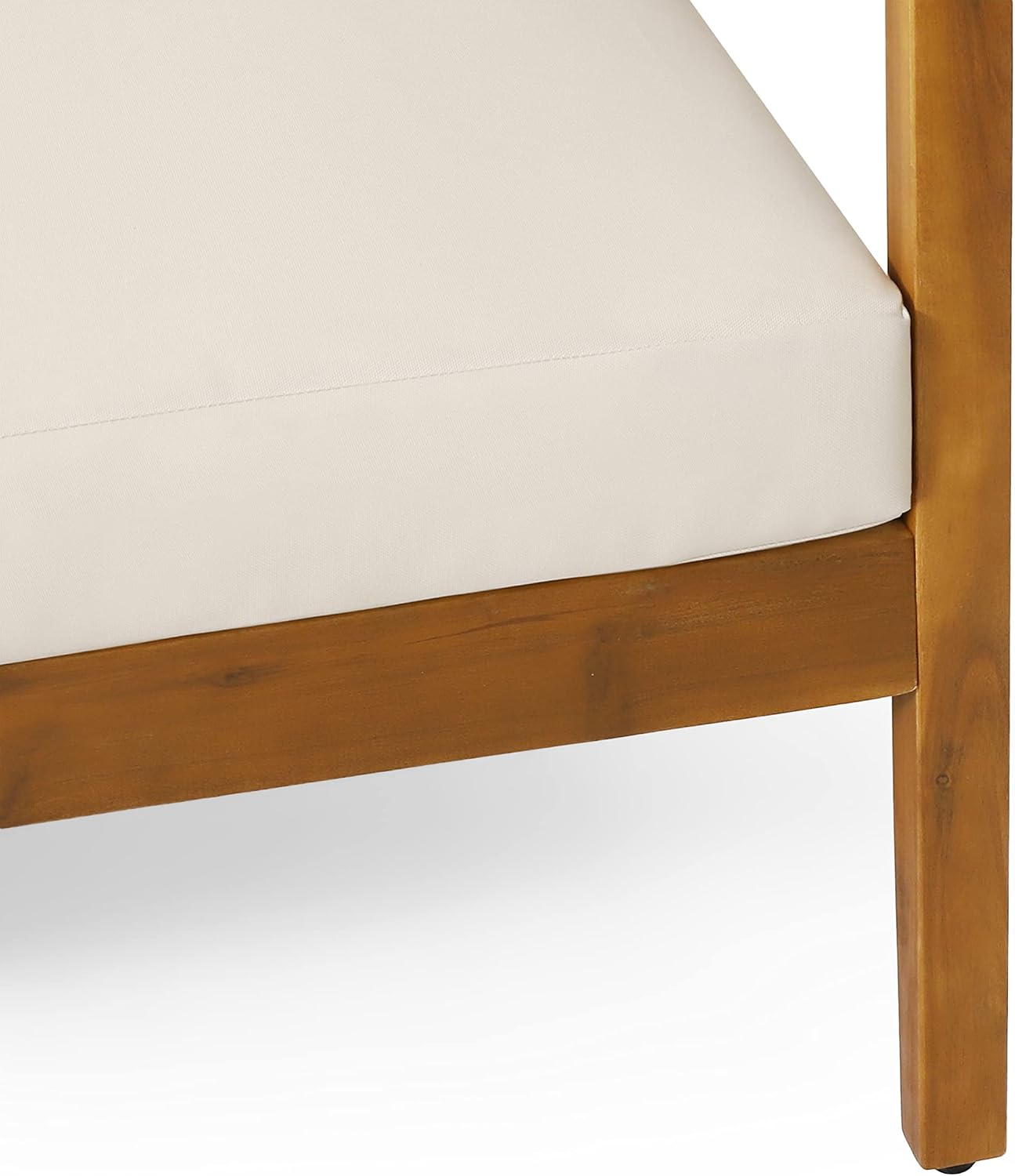 Brooklyn Outdoor 3 Seater Sofa with Cushions - Acacia Wood - Teak/Beige