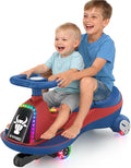 ANPABO 12V Electric Wiggle Car with Pedals, 2 Seater, 2x75W Motor, Music & Bluetooth, Ride On Toy for Kids Ages 3+, 170 Lbs, Blue