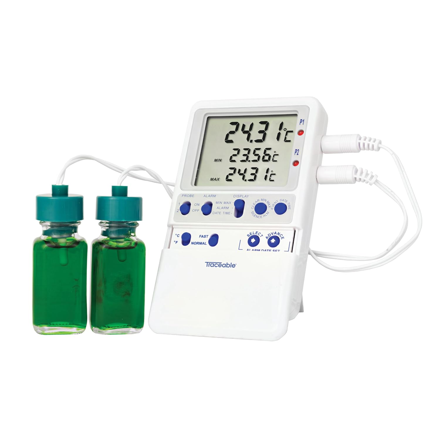 Traceable® High-Accuracy Refrigerator/Freezer Thermometers with Calibration (2 Bottle Probes)