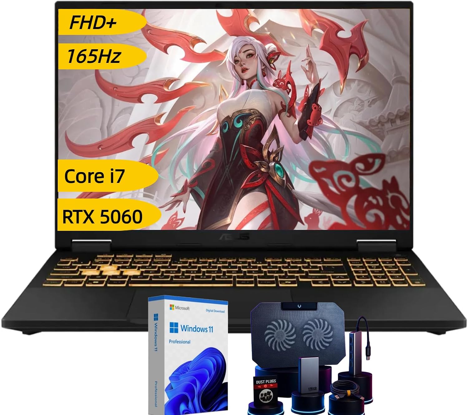 ASUS TUF F16 2025 Gaming Laptop - NVIDIA GeForce RTX 5060 | Intel 16-Core i7-14650HX | 16' FHD+ 165Hz Display | Windows 11 Pro | 32GB DDR5 RAM + 1TB SSD | RGB Backlit Keyboard | Wi-Fi 6E