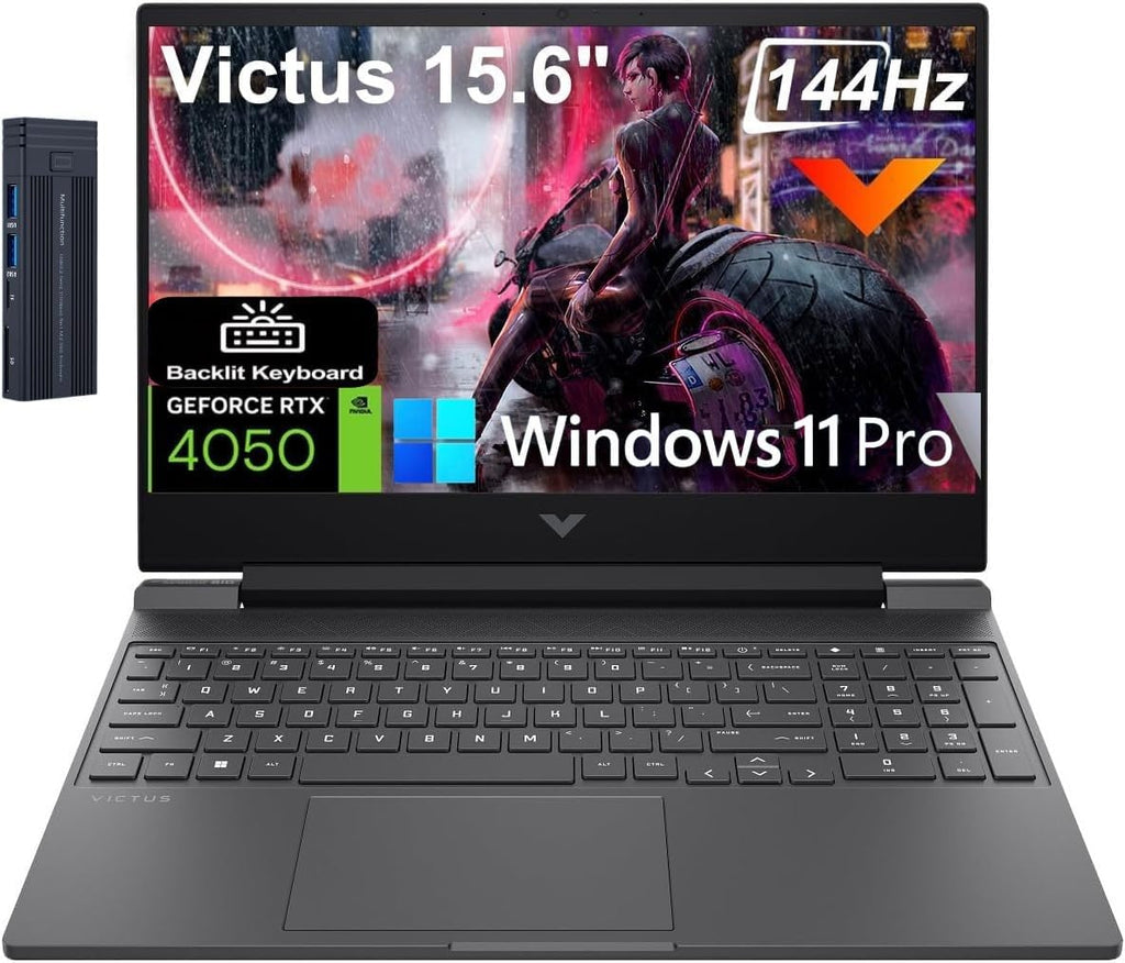 HP Victus 15.6' FHD 144 Hz IPS Gaming Laptop, AMD Ryzen 7 7445HS Processor, GeForce RTX 4050, 64GB RAM 1TB SSD, Webcam, Wi-Fi 6, Backlit Keyboard, Windows 11 Pro, Black