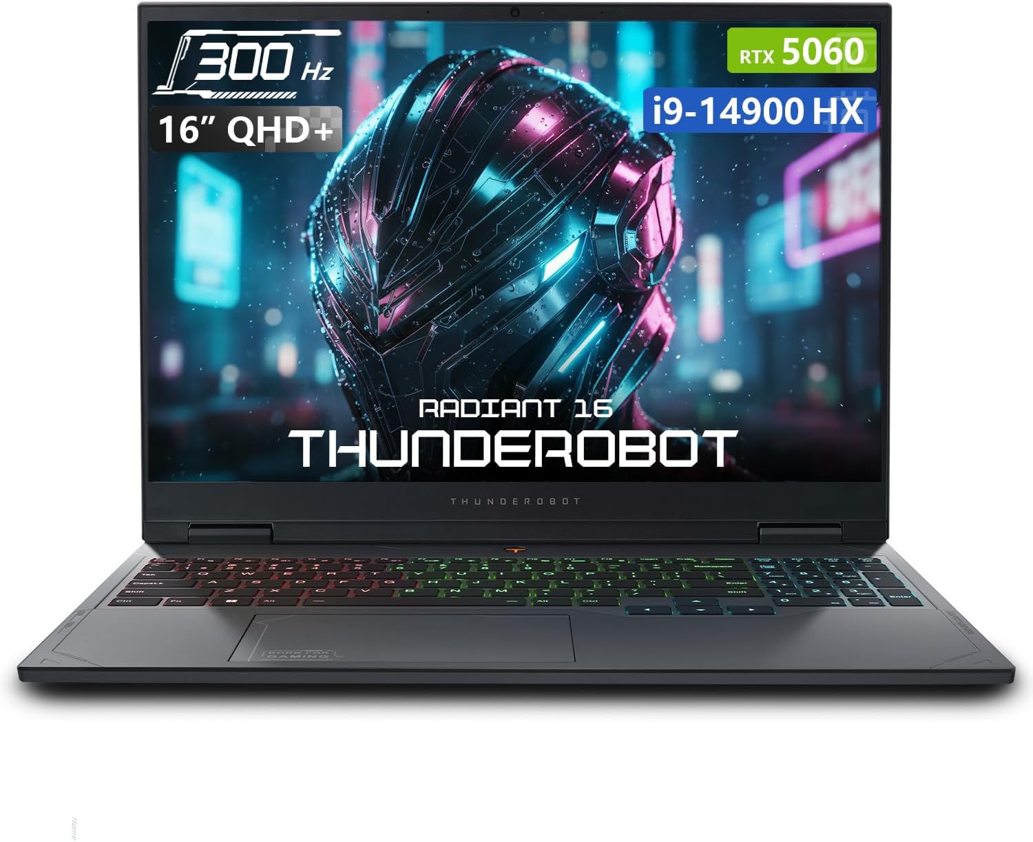 Thunderobot Radiant 16 Gaming Laptop, 16' QHD+ 300Hz 2.5K Display, Core i9-14900HX, GeForce RTX 5060, 32GB DDR5 RAM, 1TB SSD, RGB Backlit Keyboard, Wi-Fi 6, Win 11 Home