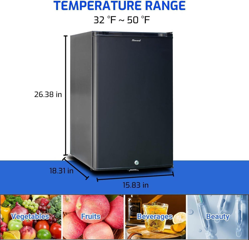 12V RV Refrigerator with Lock, 1.7 Cu.Ft Compact Refrigerator, 12V Mini Fridge Silent Semi Truck Refrigerator, Small Fridge with Reversible Door Compact Refrigerator for RV, Camping, Boat Use