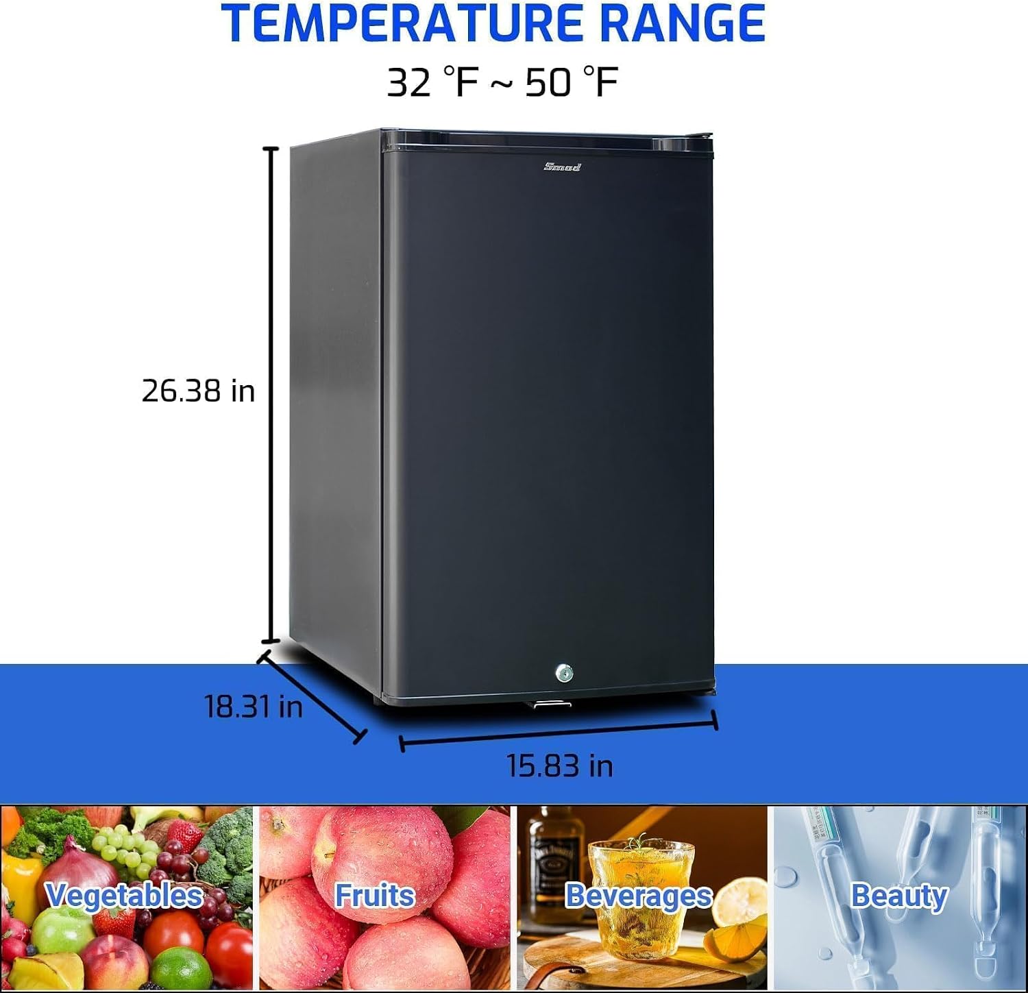 12V RV Refrigerator with Lock, 1.7 Cu.Ft Compact Refrigerator, 12V Mini Fridge Silent Semi Truck Refrigerator, Small Fridge with Reversible Door Compact Refrigerator for RV, Camping, Boat Use