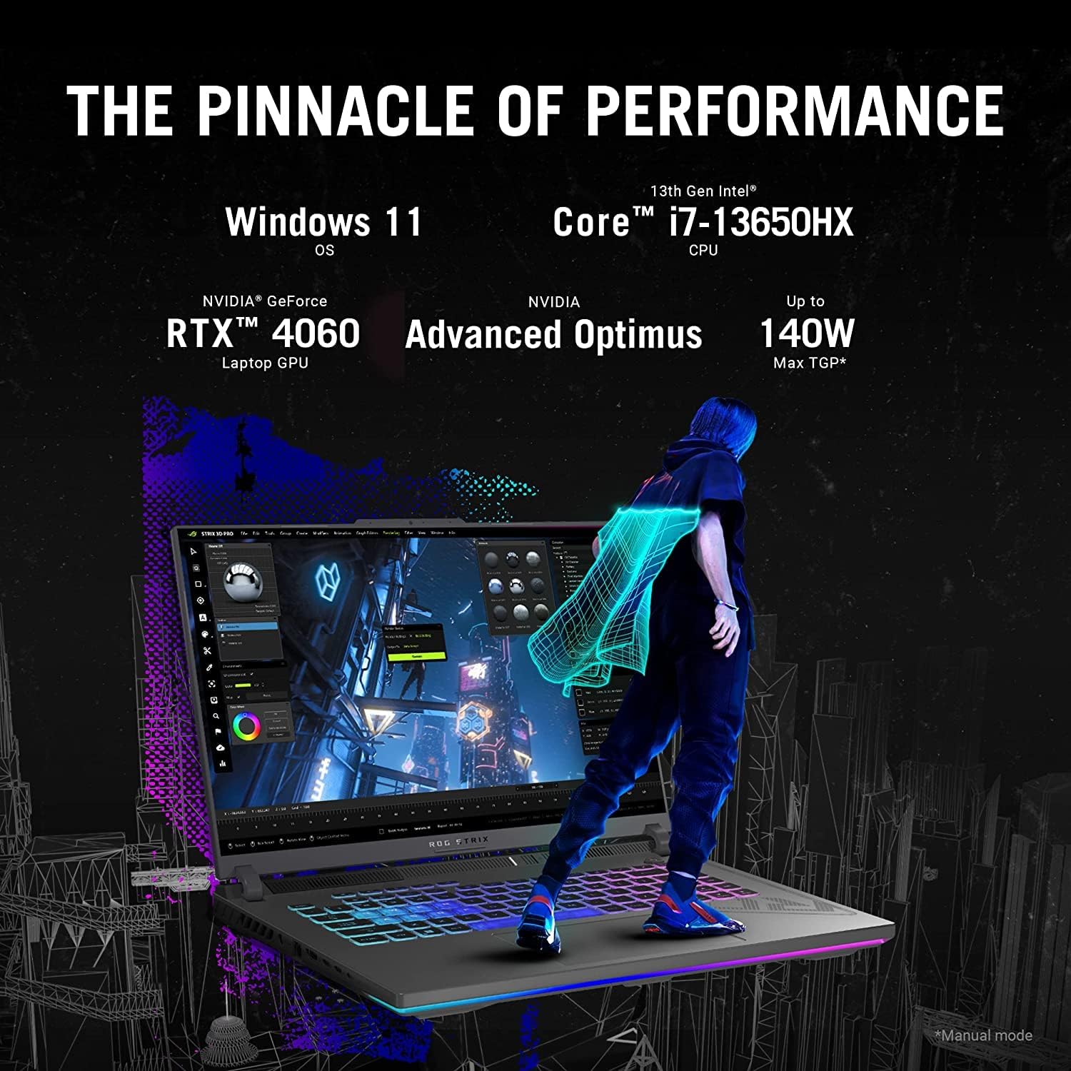 asus Laptop Gamer ROG Strix G16 (2023), 16:10 FHD 165 Hz, 13th Gen Intel Core i7-13650HX, GeForce RTX 4060(140W); DDR5 RAM, MUX, Wi-Fi 6E, Windows 11,w/HDMI (32GB RAM | 2TB PCIe SSD)