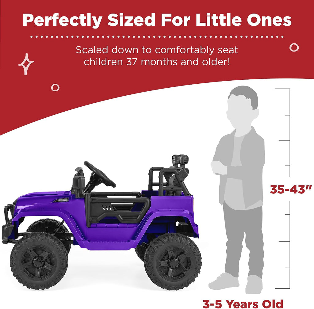 Best Choice Products 12V Kids Electric Vehicle Toy Ride On Car with Parent Remote Control for Toddlers, Seat Harness, 61 lbs Weight Capacity, Locking Doors, Spring Suspension, Bluetooth - Purple