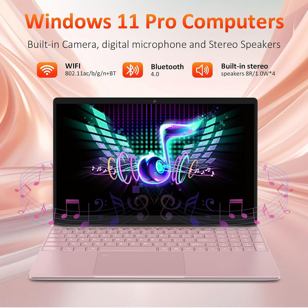 KurieTim 15.6' IPS FHD Laptop Computer with 32GB DDR4 RAM 512GB SSD N95 Processor (4C4T, Up to 3.4GHz) Dual Band WiFi, Fingerprint, Backlit Keyboard, Win11Pro Computer – for Work, School, Business