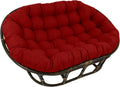 Blazing Needles Solid Outdoor Spun Polyester Double Papasan Cushion, 65' x 48', Paprika