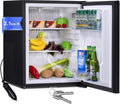Smad Locking Mini Fridge 2.1 Cu Ft, Mini Fridge with Lock, 12V RV Refrigerator 2 Ways 12V DC/110V AC Semi Truck Refrigerator for RV, Truck, Office, Reversible Door, Black