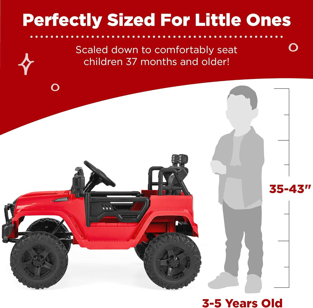 Best Choice Products 12V Kids Electric Vehicle Toy Ride On Car with Parent Remote Control for Toddlers, Seat Harness, 61 lbs Weight Capacity, Locking Doors, Spring Suspension, Bluetooth - Red
