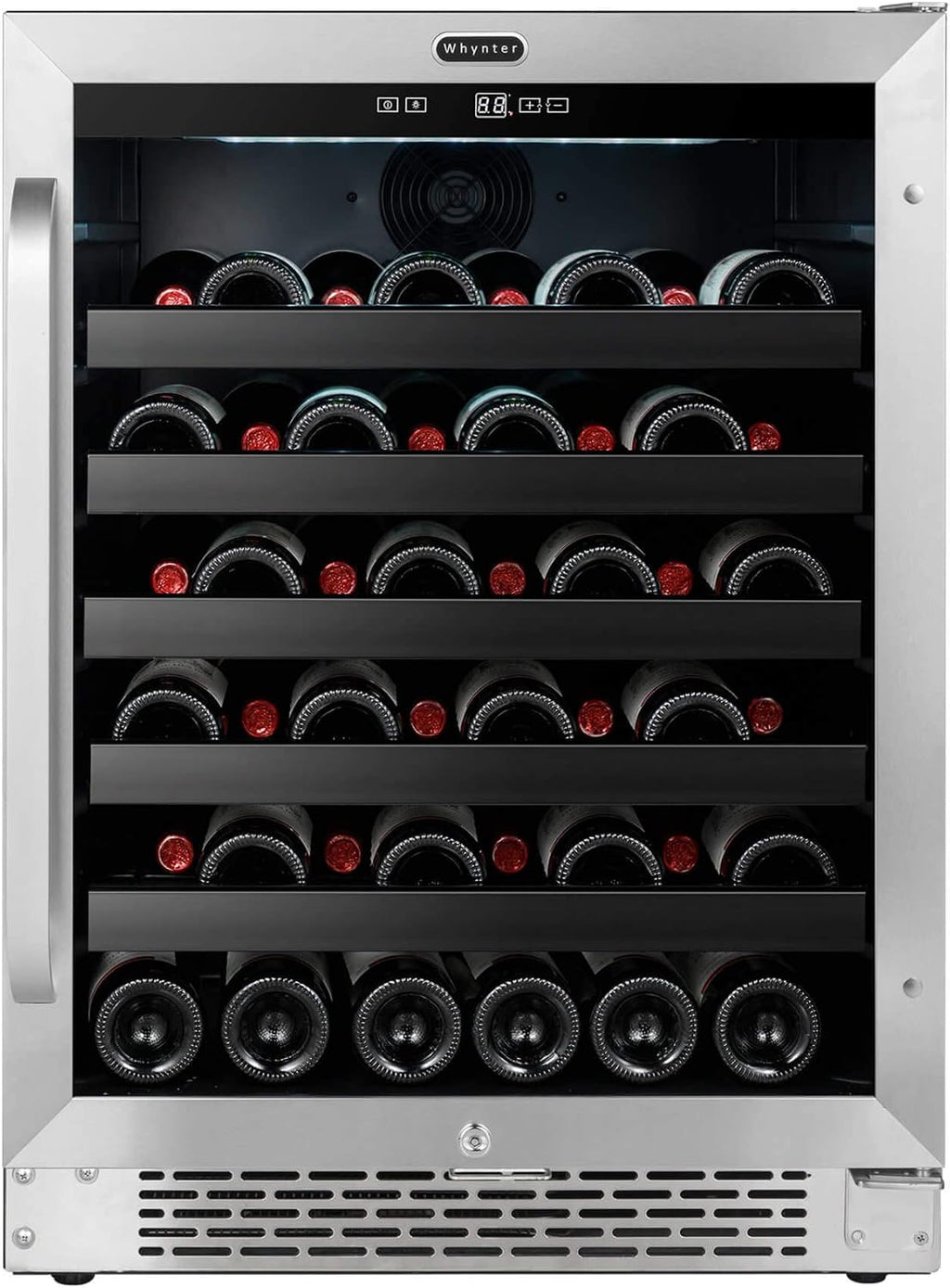 Whynter BWR-408SB 24 inch Built-in 46 Bottle Undercounter Stainless Steel Wine Refrigerator with Reversible Door, Digital Control and Lock
