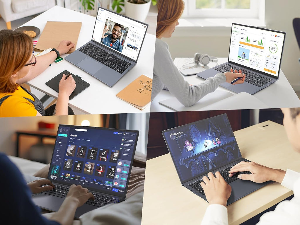 KurieTim 16' FHD Laptop for Business - Intel i7-13620H (10C/16T, Up to 4.9GHz), 32GB RAM, 1TB NVMe SSD Windows 11 Pro Laptops, Backlit KB, Privacy Camera, USB-C, Fingerprint Reader, High-Performance