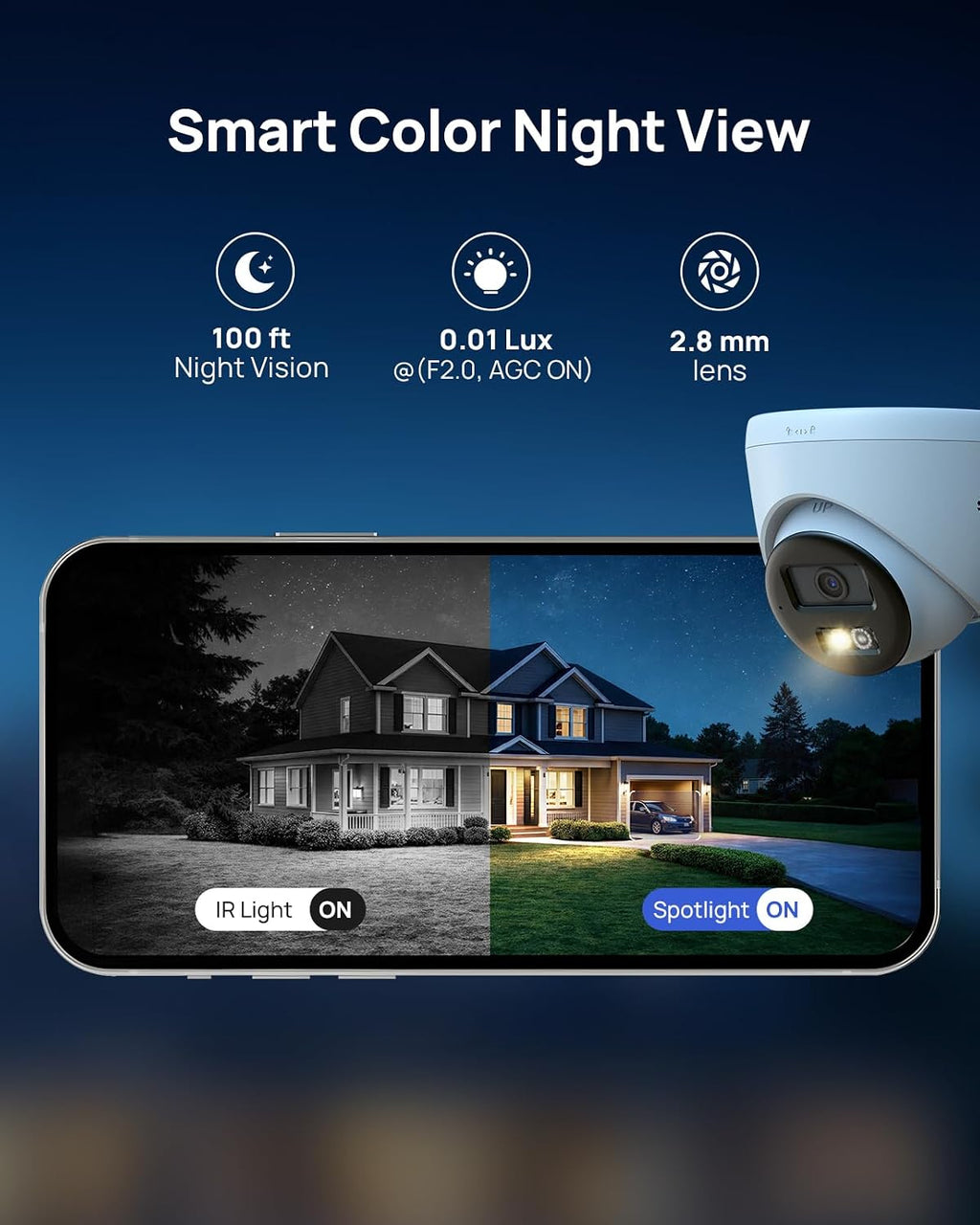 ANNKE H500 3K PoE Security Camera System with 8CH NVR, 8pcs 5MP Outdoor IP Cams, Red and Bule Light Alarm, AI Detection, 2TB HDD for 24/7 Recording, Two-Way Audio, Color Night Vision, IP67