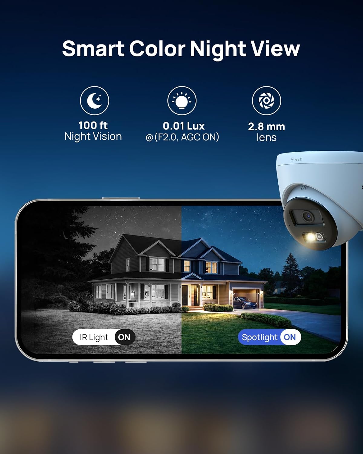 ANNKE H500 3K PoE Security Camera System with 8CH NVR, 8pcs 5MP Outdoor IP Cams, Red and Bule Light Alarm, AI Detection, 2TB HDD for 24/7 Recording, Two-Way Audio, Color Night Vision, IP67