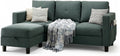 SUNLEI Convertible L-Shaped Sectional Couches for Living Room, Space-Saving 3-Seat Couch for Small Apartments & Living Rooms, Linen Fabric, Grey | L-Shaped