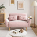 Brelice Loveseat Sofa, 47' Velvet Couch for Bedroom, Convertible Wooden Tray & Ergonomic Armrest, for Small Space, Apartment, Living Room, Home Office, Easy Assembly, Pink