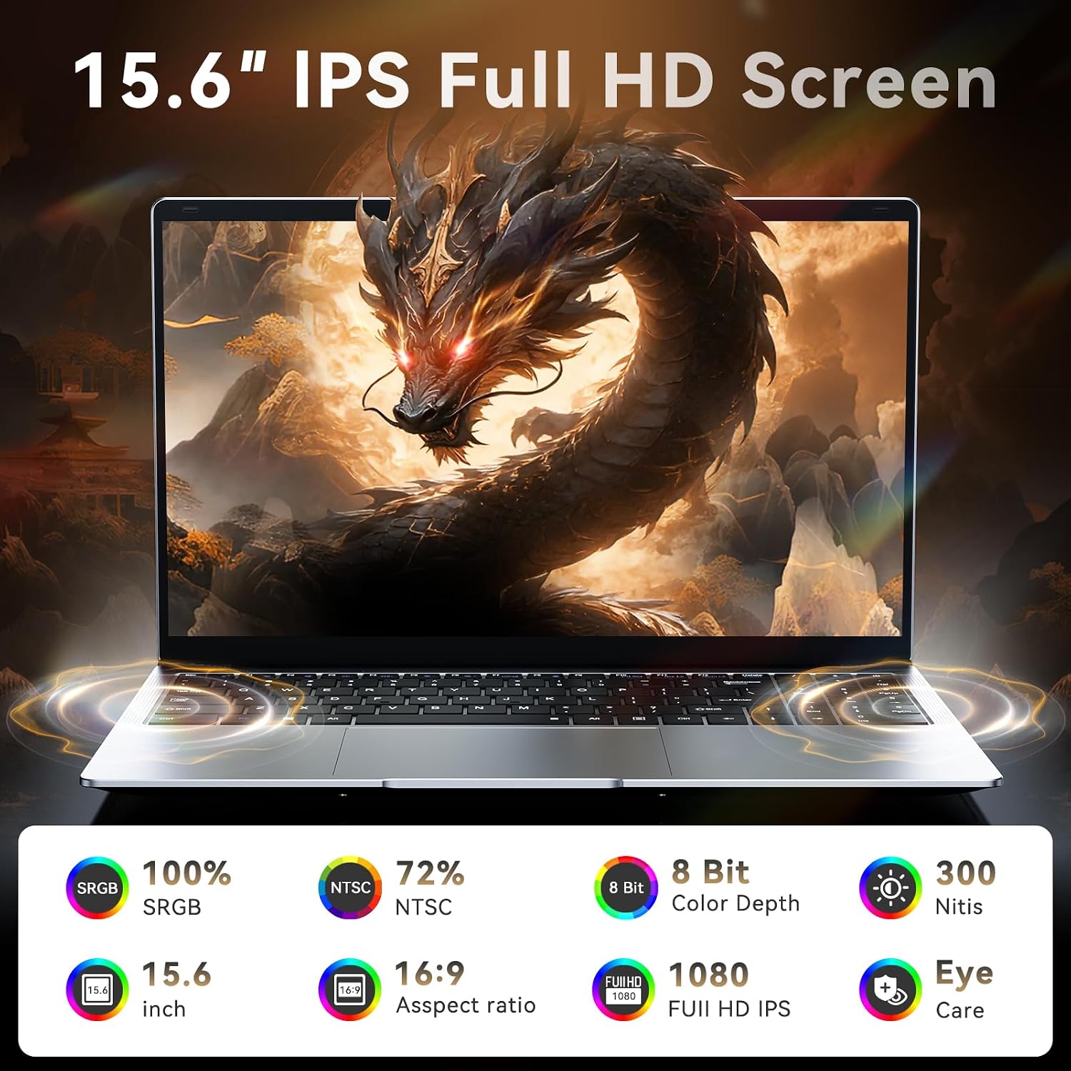 15.6' FHD Laptop Computer, Win 11 Laptop with Dual-Core 4425Y, 16GB RAM 256GB SSD,Lightweight Portable Notebook for Student Online Learning, Home Office, Light Business & Entertainment