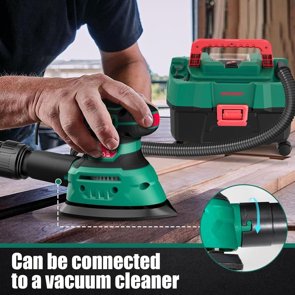 HYCHIKA Power Tool Combo Kit, 18 V Max Cordless Impact Wrench with 1/2 Impact Drivers,Detail Sander Tool with Vacuum Attach,2-Tool Power Tool Set
