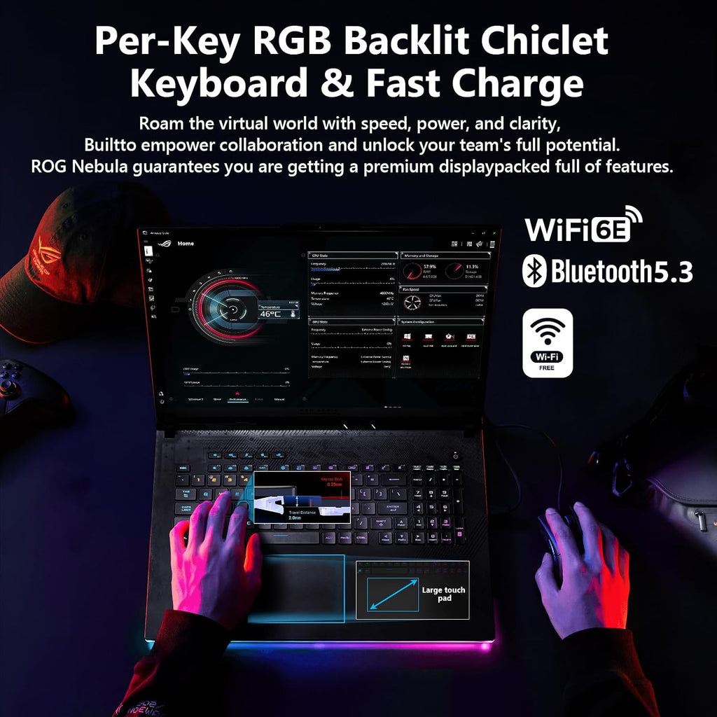 ASUS ROG Strix G18 2.5K Gaming Laptop, Nebula 18' IPS Display, 32GB DDR5, 1TB SSD, Intel i9-14900HX, GeForce RTX 4060, Per-Key RGB Backlit KYB, WiFi 6E, Windows 11 Pro + MS Office Pro