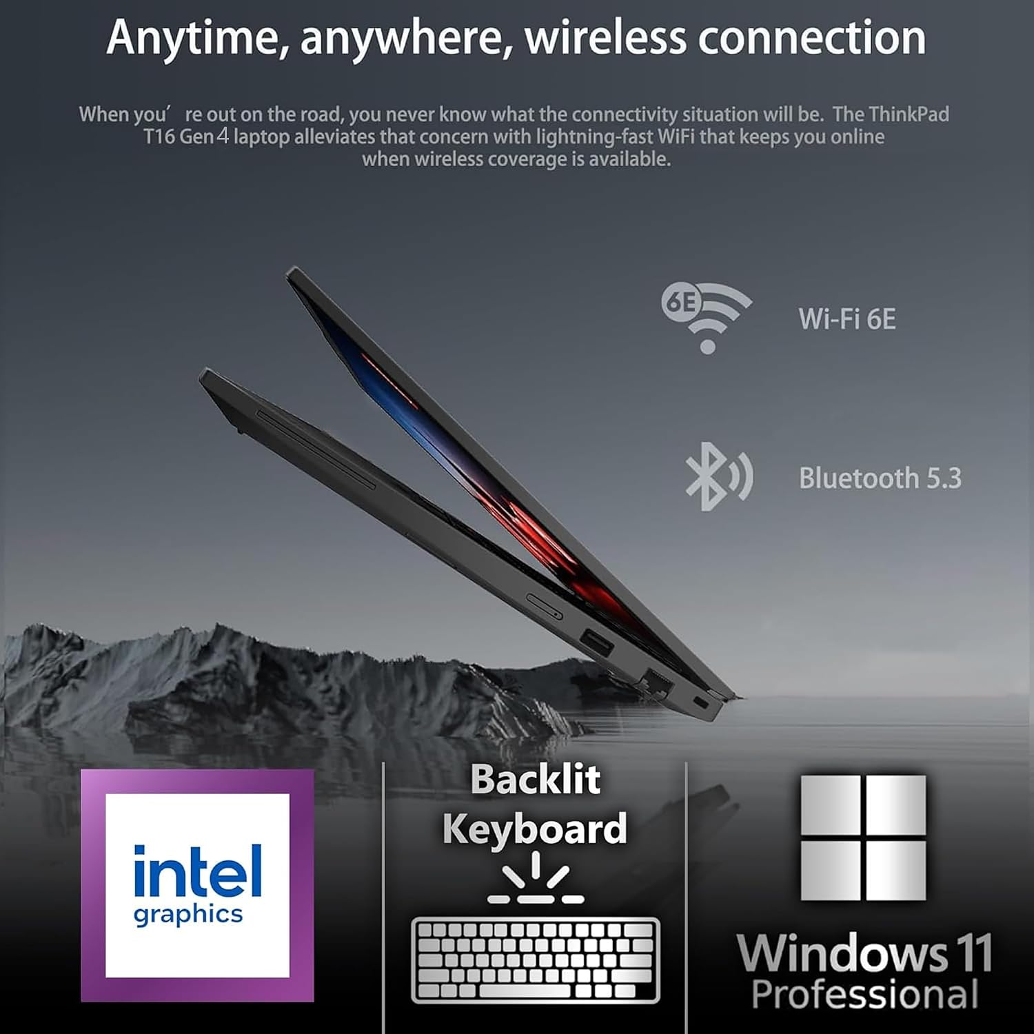 Oemgenuine Lenovo ThinkPad T16 Gen 4 16' WUXGA IPS Display, Intel Ultra 5-225U (Beats i7-1355U), 32GB DDR5, 512GB NVMe, Webcam, WiFi 6E + BT, RJ-45, Backlit KB, FP Reader, W11P, Business Laptop