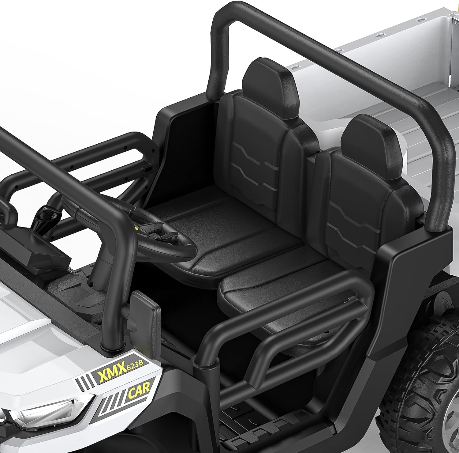 Hetoy 24V 2-Seater Ride On Dump Truck with Parent Remote Control, 4WD 6-Wheel Electric Car for Big Kids, UTV Style Dump Bed & Music Horn, ASTM/CPSIA Certified (Ages 3+)