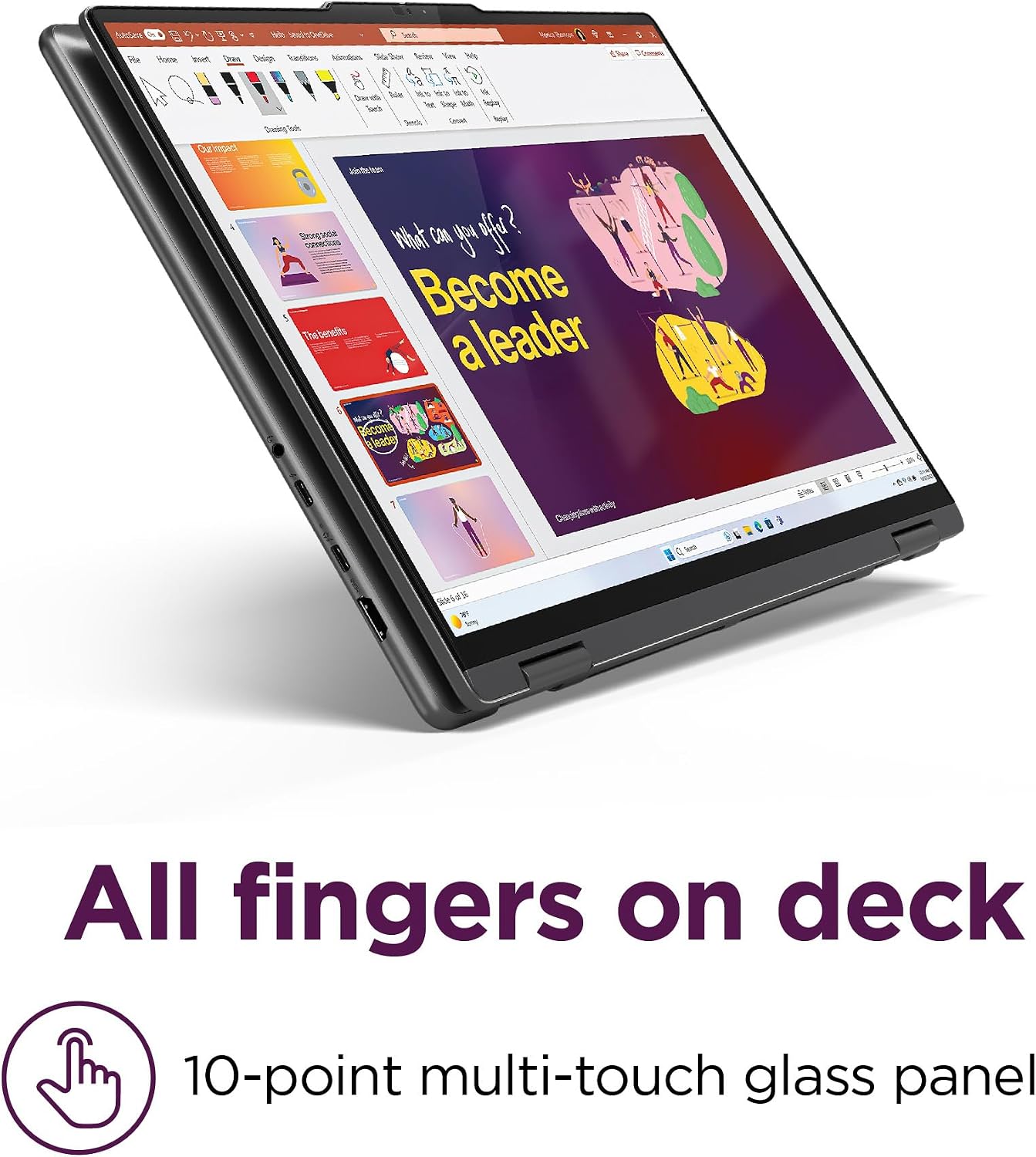 Lenovo Yoga 7 7i 2-in-1 Business Laptop (16' FHD+ Touchscreen, AMD Ryzen 7 7735U (Beat i7-1255U), 16GB RAM, 1TB SSD, IST Precision Pen), Backlit, Fingerprint, FHD IR Webcam, Win 11 Pro, Arctic Grey