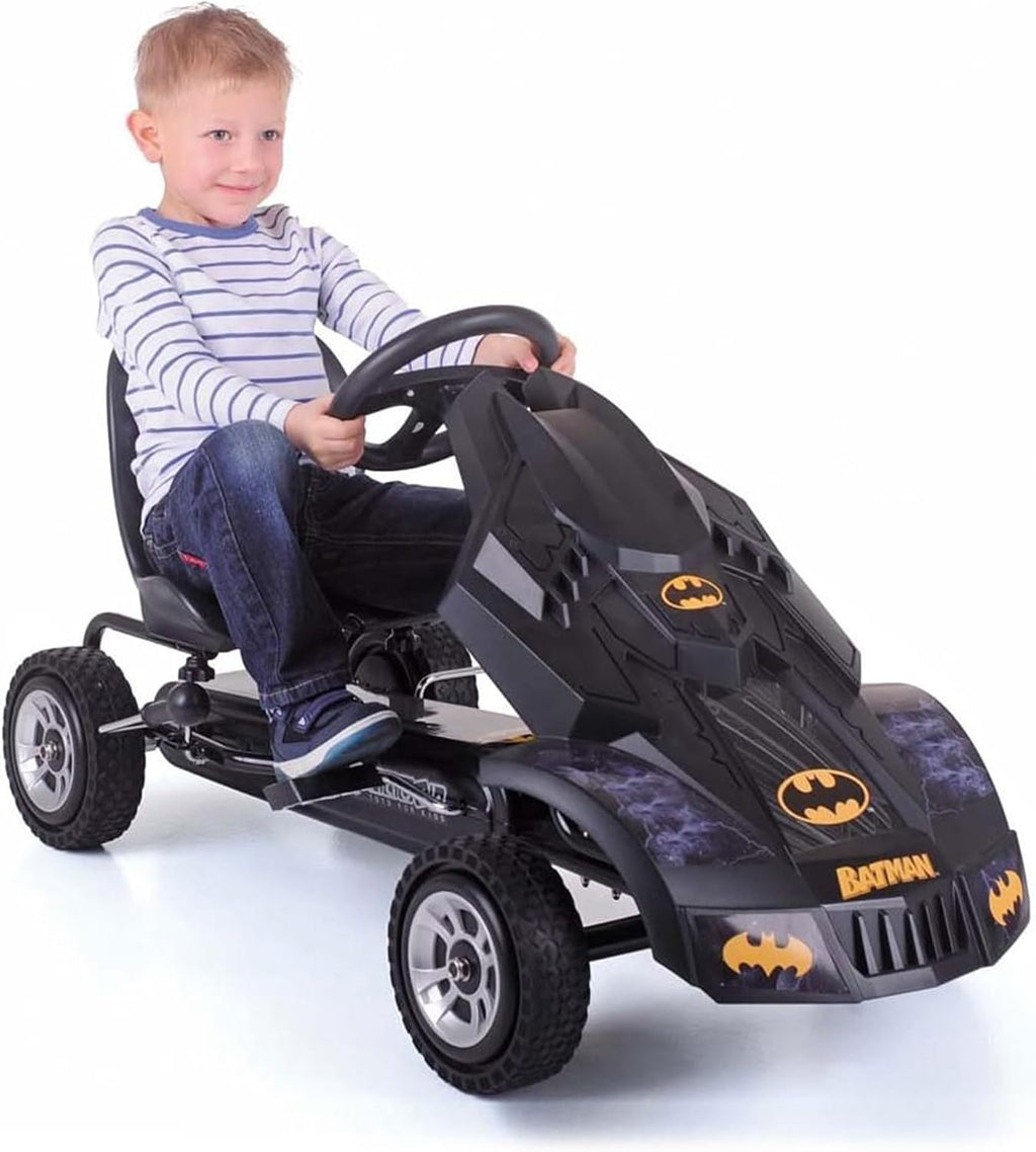 hauck Batmobile Pedal Go Kart, Superhero Ride On Batman Car Vehicle for Kids, Black